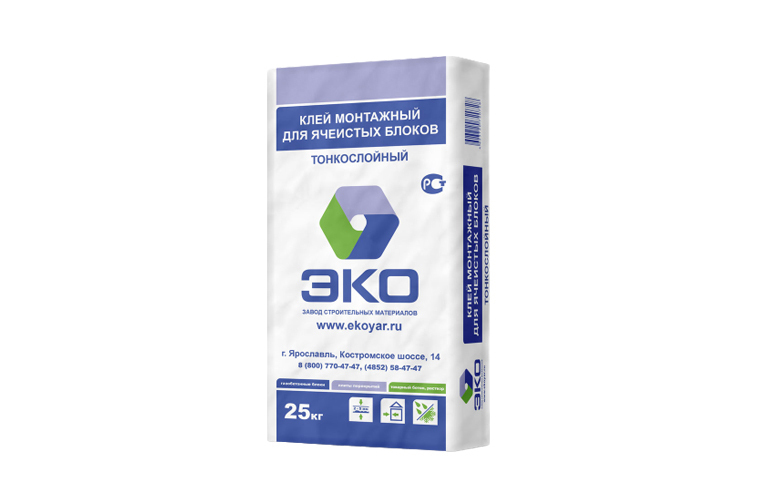 Клей для пеноблоков усиленный"ЭКО" Зимняя серия, 25 кг FINGERS